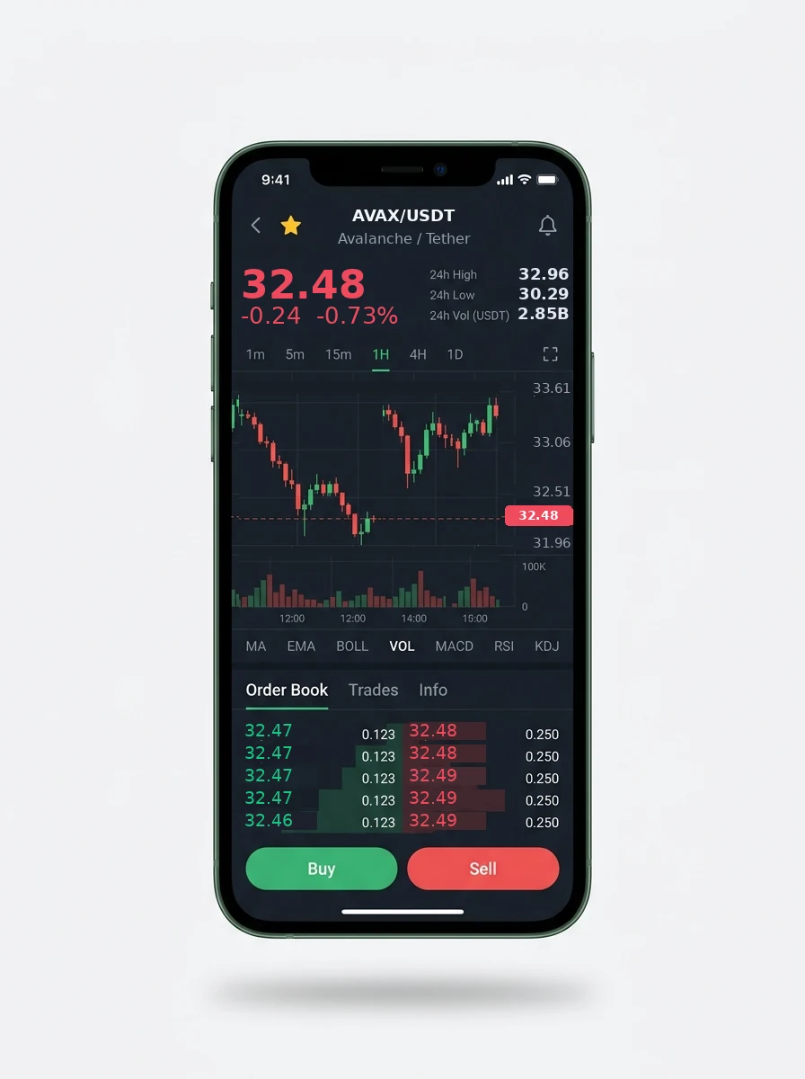 The same portfolio view on a phone screen